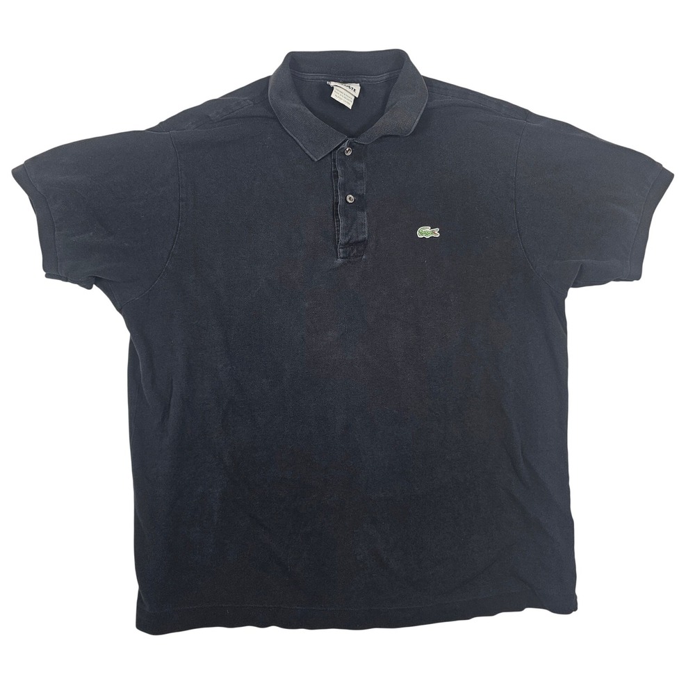 Lacoste Mens Navy Blue Short Sleeve Pique Cotton Polo Shirt Size‎ 7 XL Logo Top